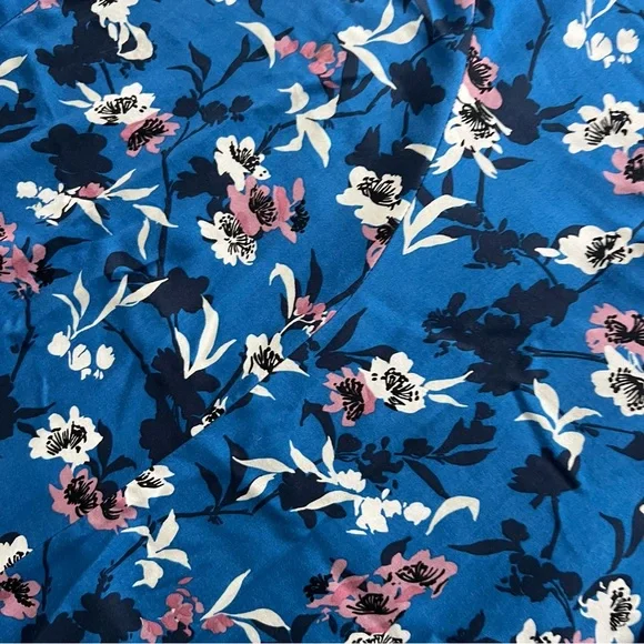 ZARA Cobalt Blue Pastel Pink Floral Handkerchief Asymmetrical Midi Modest Skirt - Picture 11 of 16